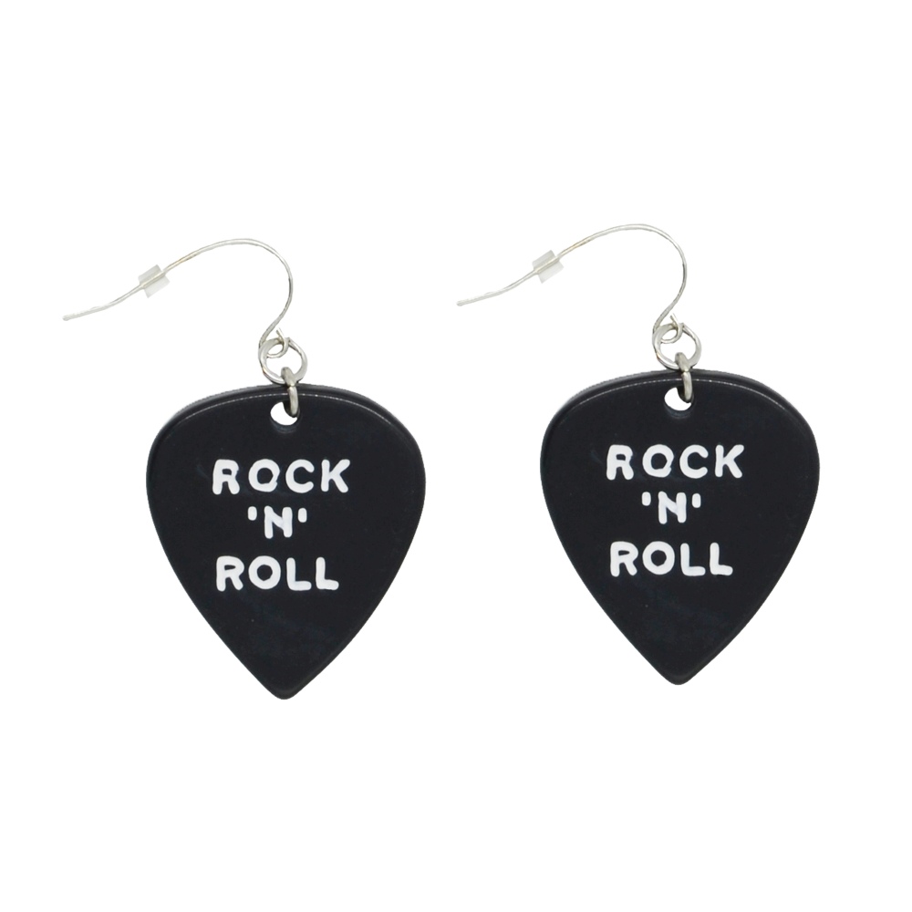 Zac's Alter Ego - Rock 'N' Roll Guitar Pluck Des boucles d'oreilles - Noir